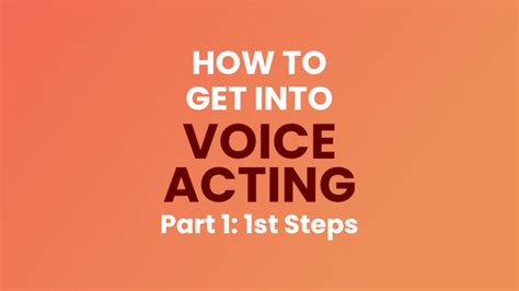  Transition into Voice Acting 