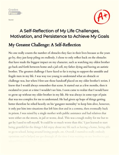 A Reflection of Life Challenges