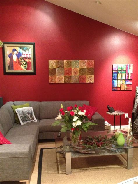 Adding Refinement and Elegance with Red Walls in the Living Room