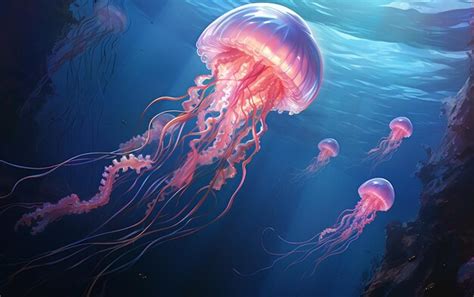 An Oceanic Ballet: The Graceful Movements of Blushing Medusas