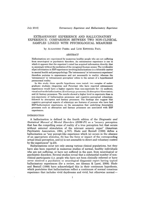 Analyzing the Psychological Impact of Conflictual Hallucinatory Experiences on Genetically Similar Individuals