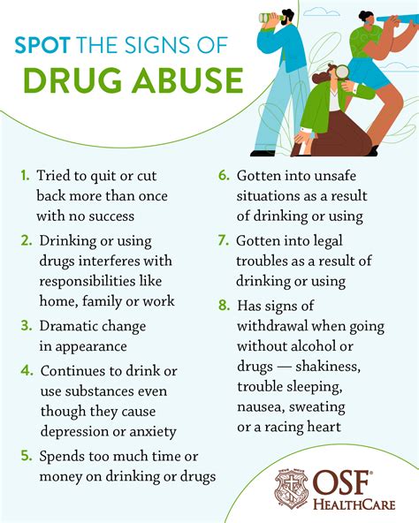 Behavioral signs indicating possible substance use