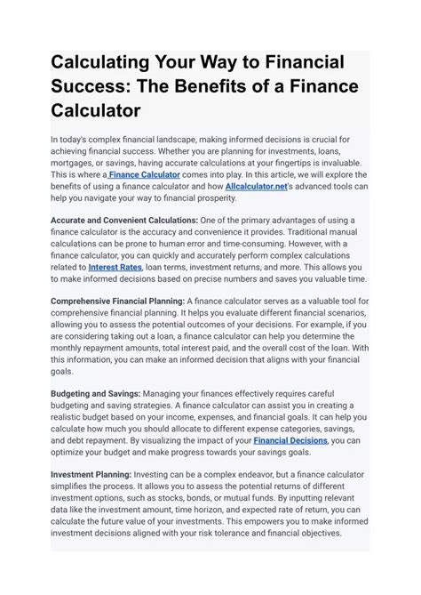 Calculating Bree Lind's Financial Success