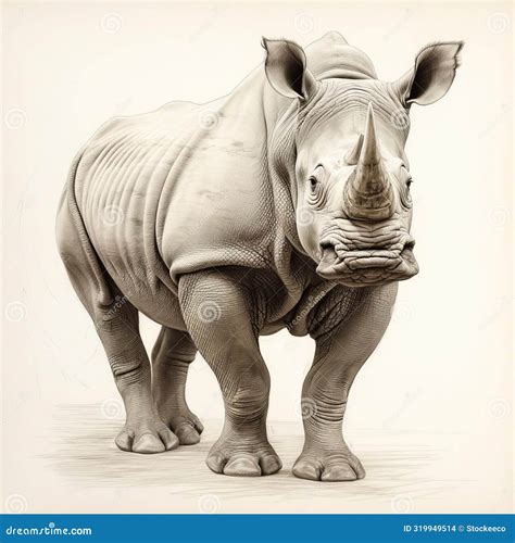 Capturing the Essence: The Artistic Portrayal of a Petite Rhinoceros