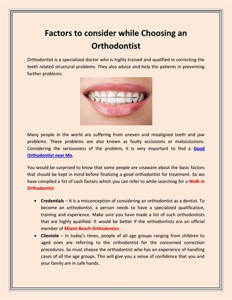 Choosing an Orthodontist: Factors to Consider