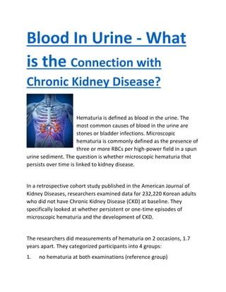 Common Medical Conditions Linked to Hematuria