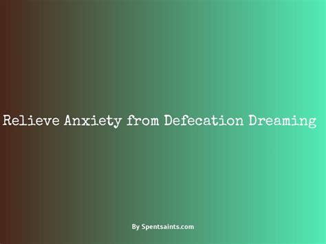 Connecting Dreams of Involuntary Defecation with Anxiety and Control