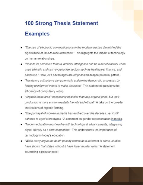 Crafting a Strong Thesis Statement