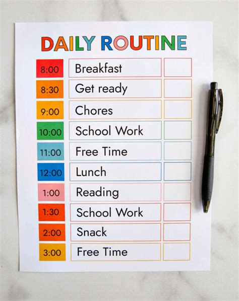 Creating an Organized and Efficient Daily Schedule