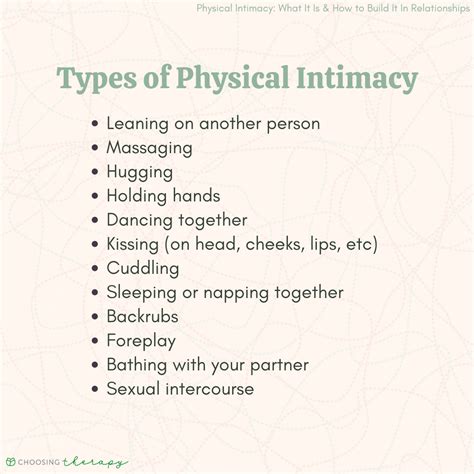 Cultivating Intimacy through Physical Connection