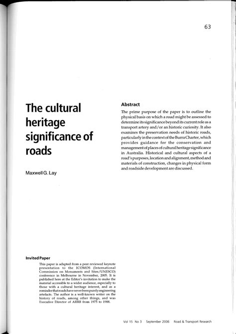 Cultural Significance: Tar Roads around the World