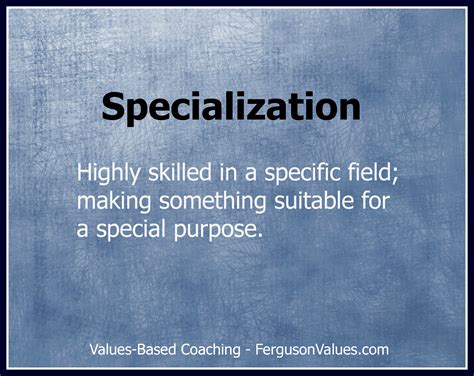 Defining Your Specialization