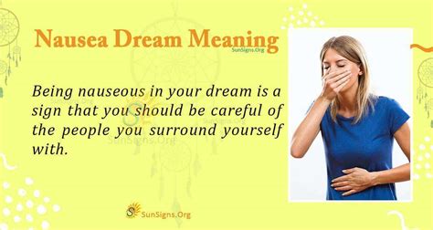 Dream Interpretation: Nausea in Dreams