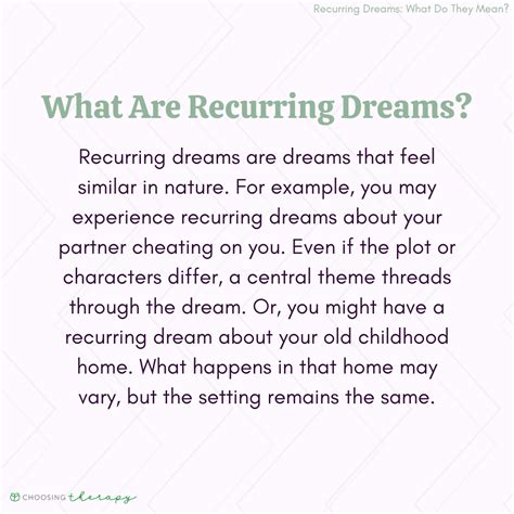 Dreams That Haunt Us: The Persistent Nature of Recurring Dreams