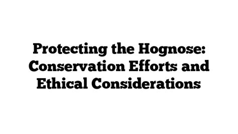 Ethical Considerations and Conservation Efforts