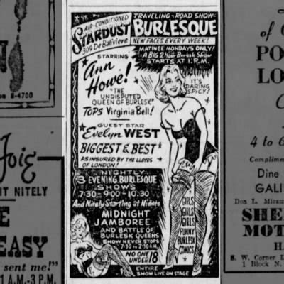 Evelyn West's Career as a Burlesque Dancer