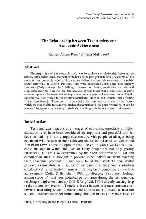 Examining the Connection Between Academic Assessment Dreams and Performance Anxiety