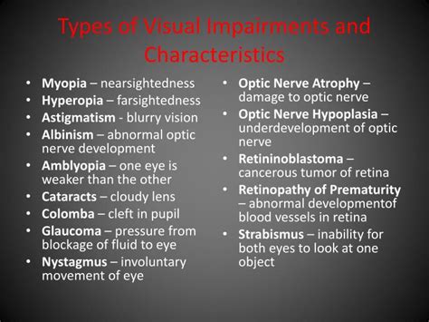 Exploring Different Types of Visual Impairments