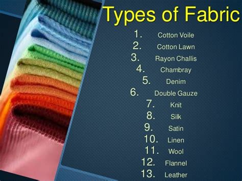 Exploring Various Fabrics and Their Characteristics