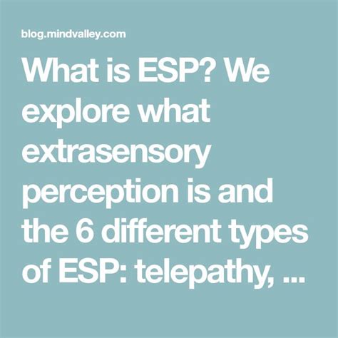 Exploring the Different Varieties of Extrasensory Abilities