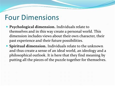 Exploring the Psychological Dimensions