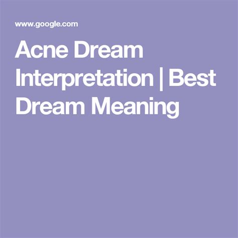 Exploring the Psychological Significance of Dreams Associated with Acne