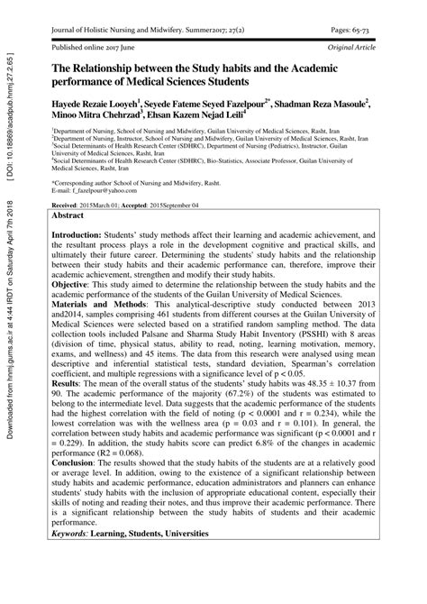 Exploring the Relationship Between Study Habits and Academic Performance