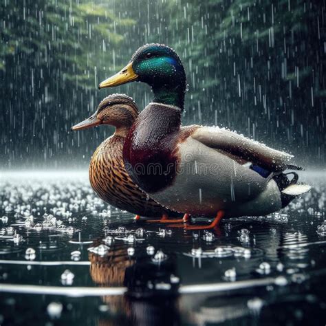 Facing the Elements: Ducks' Resilience in Various Water Conditions