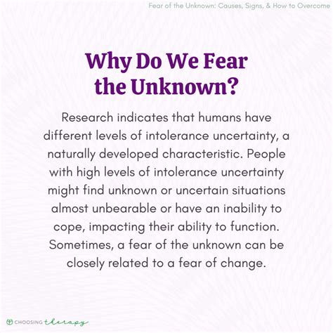 Fear of the Unknown: Psychological Implications