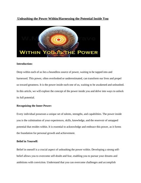 Harnessing Your Dreams: Unleashing the Potential Within