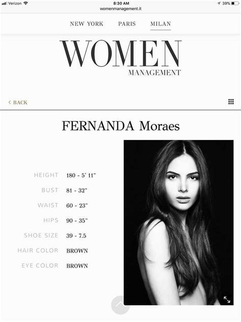 Height, Figure, and Beauty: Fernanda Moraes' Stunning Looks