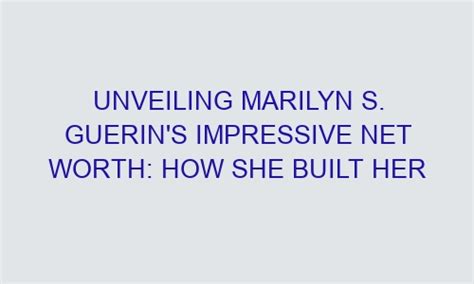 Marianna's Financial Success: How She Built Her Fortune