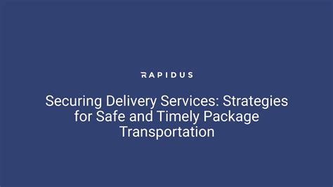 Paving the Way: Strategies for Ensuring Your Package's Secure and Timely Delivery