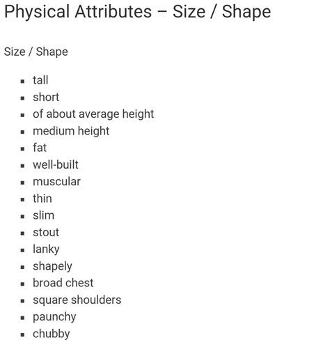 Physical Attributes of Daisy Destin