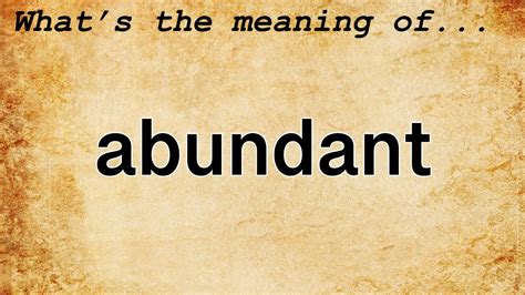 Rethinking the Definition of Abundance