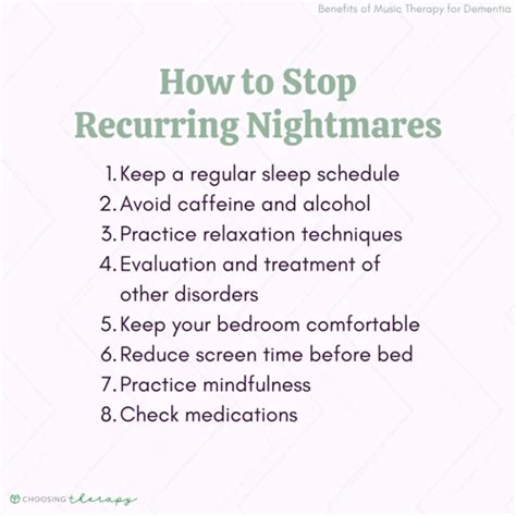 Strategies for Dealing with or Overcoming the Recurring Nightmare