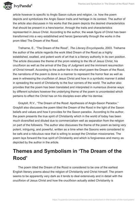 Symbolic Analysis of the Rood in the Dream: An In-depth Exploration