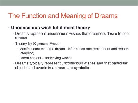 Symbolic representations and underlying implications in the dream