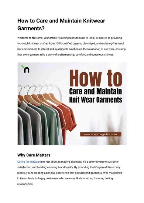 Taking Care of Your Garment: How to Maintain and Preserve its Quality