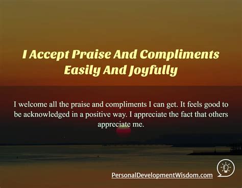 The Art of Embracing and Incorporating Praise to Foster Personal Development