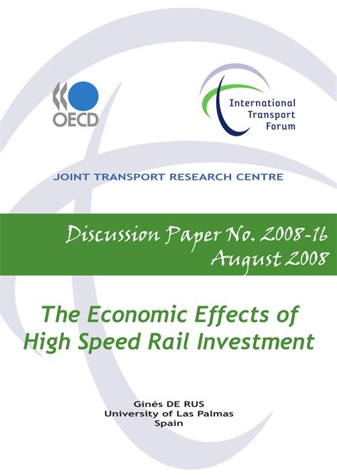 The Economic Impact and Benefits of High-Speed Rail Systems