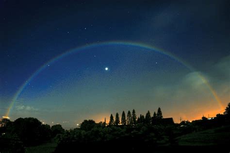 The Enchanting Hues of the Stargazing Moonbow