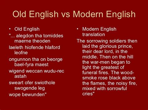 The Impact of Old English on Contemporary English