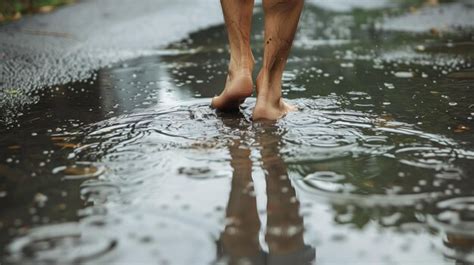 The Influence of Surroundings: Wet Footwear Reflecting the Environment