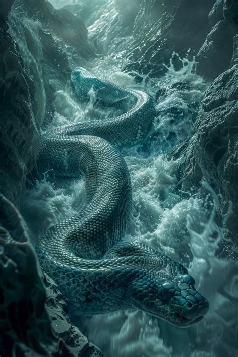 The Profound Symbolism of Serpents Gliding through Aquatic Vistas