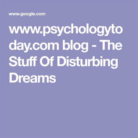 The Psychological Impact of Having Disturbing Dreams