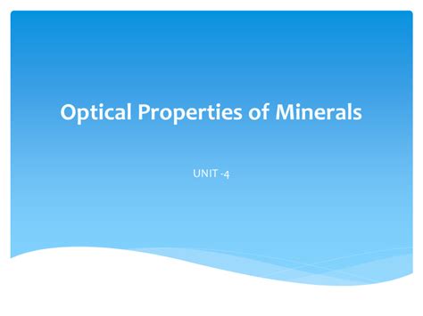 The Science Behind Sparkle: Understanding the optical properties of minerals