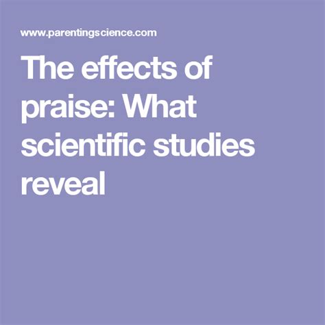 The Science Behind the Impact of Praise