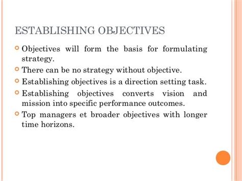 The Significance of Establishing Objectives