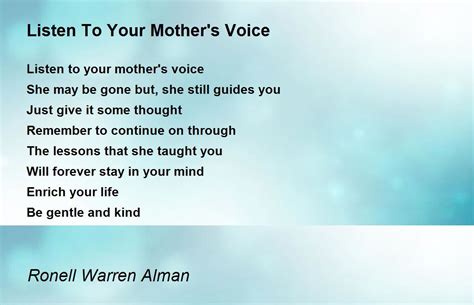 The Significance of Hearing Your Mother's Voice in Your Dreams: A Psychological Perspective